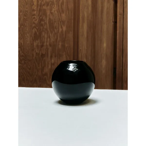 SR Vintage Glass Vase Black