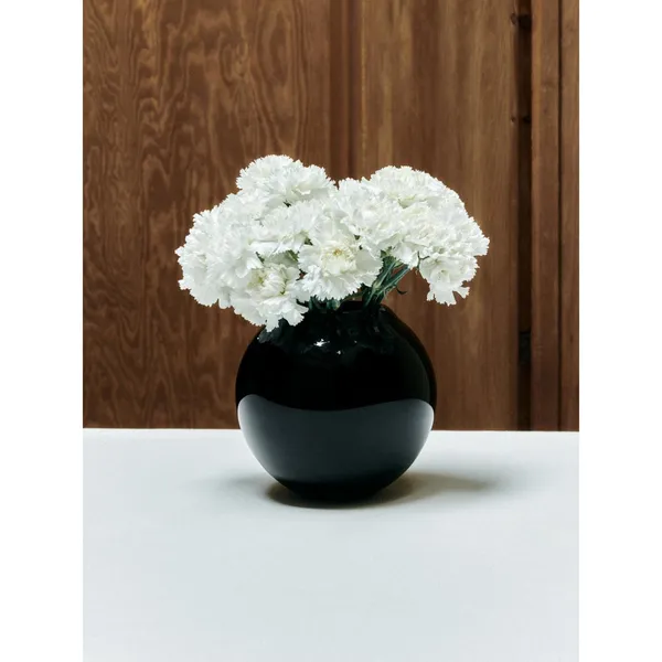 SR Vintage Glass Vase Black