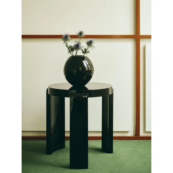 SR Vintage Glass Vase Black