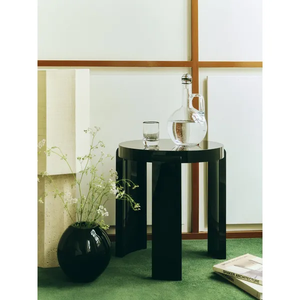 SR Vintage Glass Vase Black