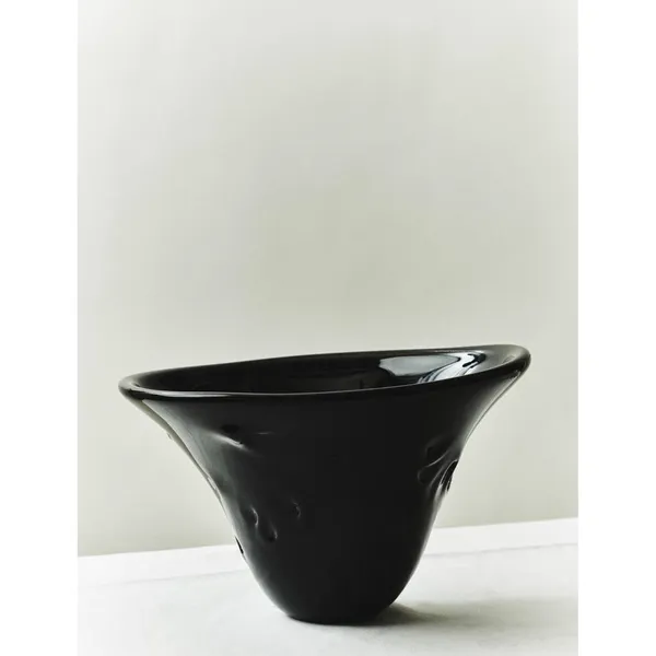 SR Vintage Glass Bowl Black