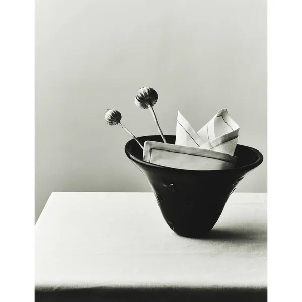 SR Vintage Glass Bowl Black