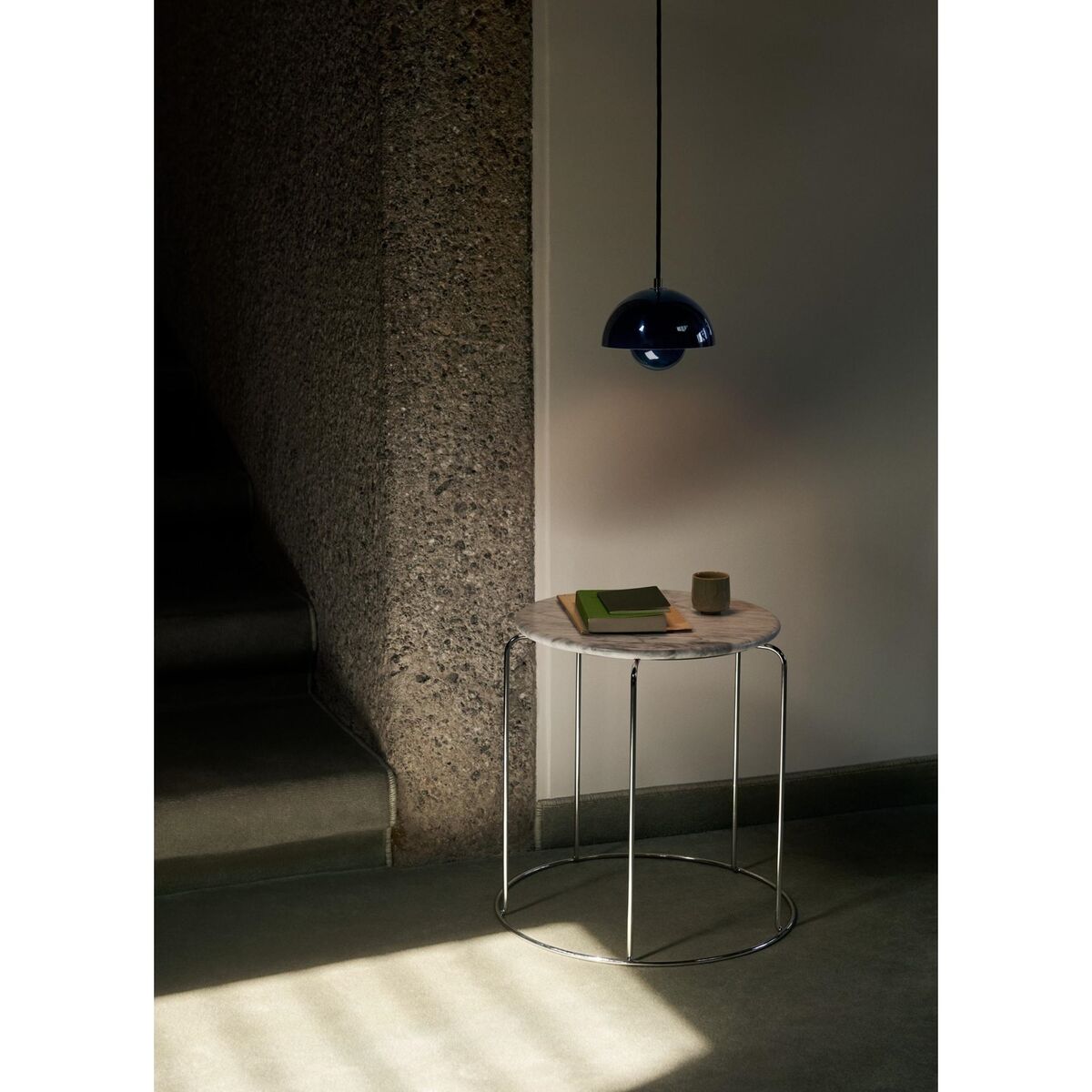 Flowerpot VP10 Pendelleuchte Stahlblau
