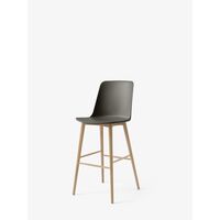 Rely HW133 Bar Stool High Back Lacquered Oak/Stone Grey