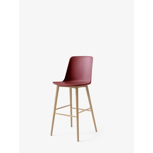 Rely HW133 Bar Stool High Back Lacquered Oak/ Maroon