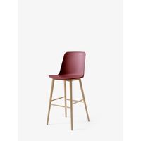 Rely HW133 Bar Stool High Back Lacquered Oak/ Maroon