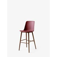 Rely HW133 Bar Stool High Back Lacquered Walnut/ Maroon