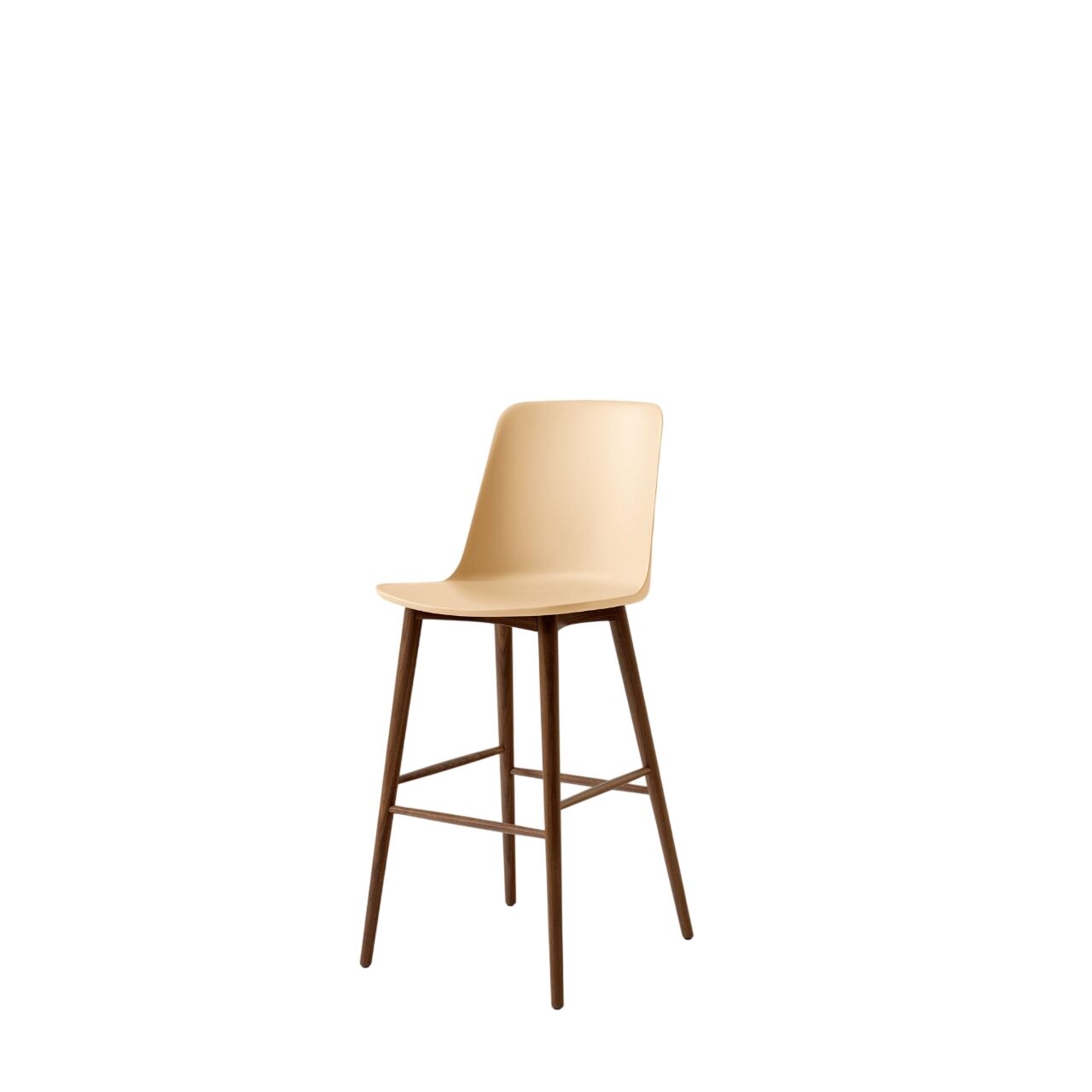 Rely HW133 Barkrakk Høy Rygg Lakkert Valnøtt/ Beige Sand