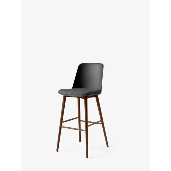 Rely HW134 Bar Stool High Back Lacquered Walnut/Re-Wool 198