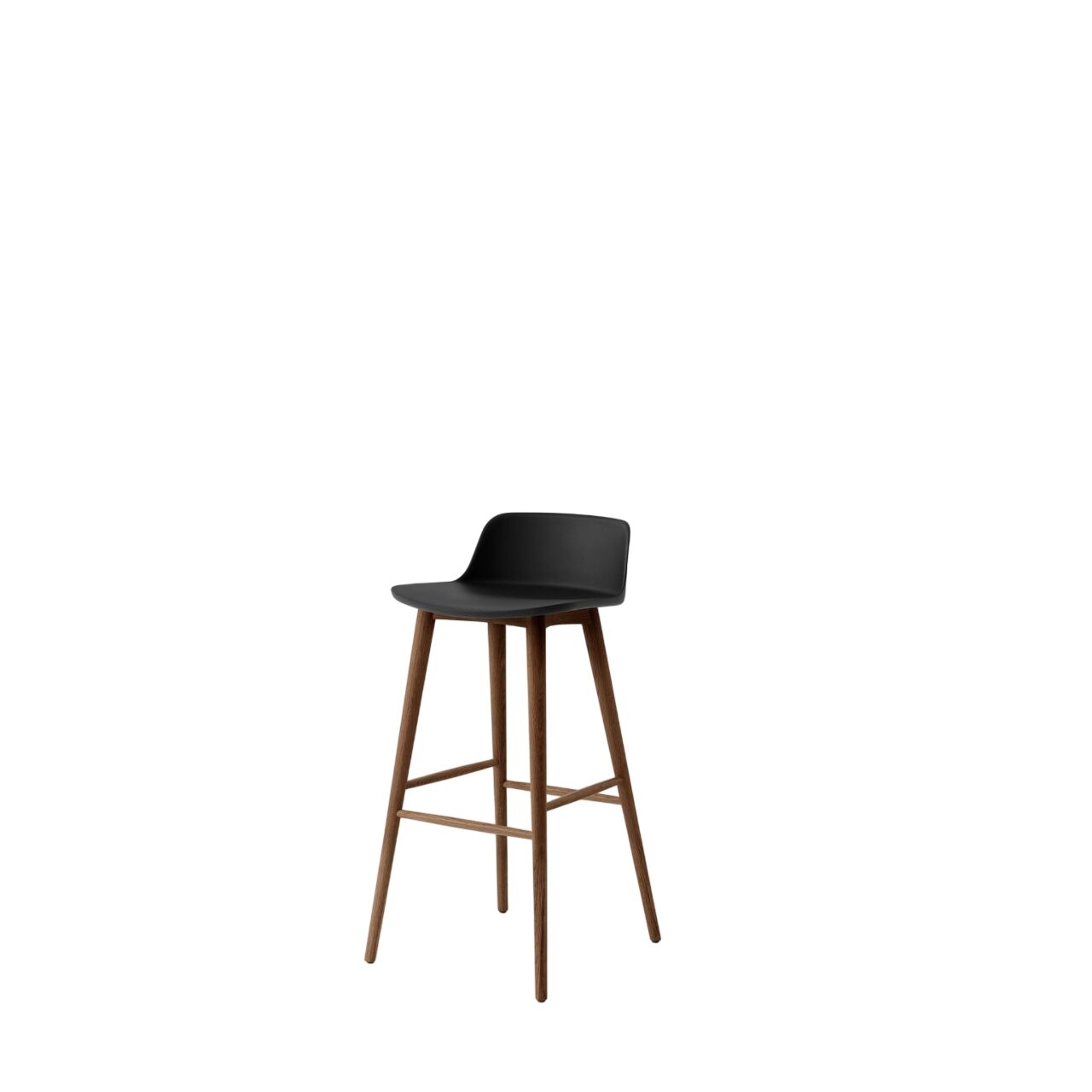 Rely HW123 Barstol Lav Ryg Lakeret Valnd/Sort
