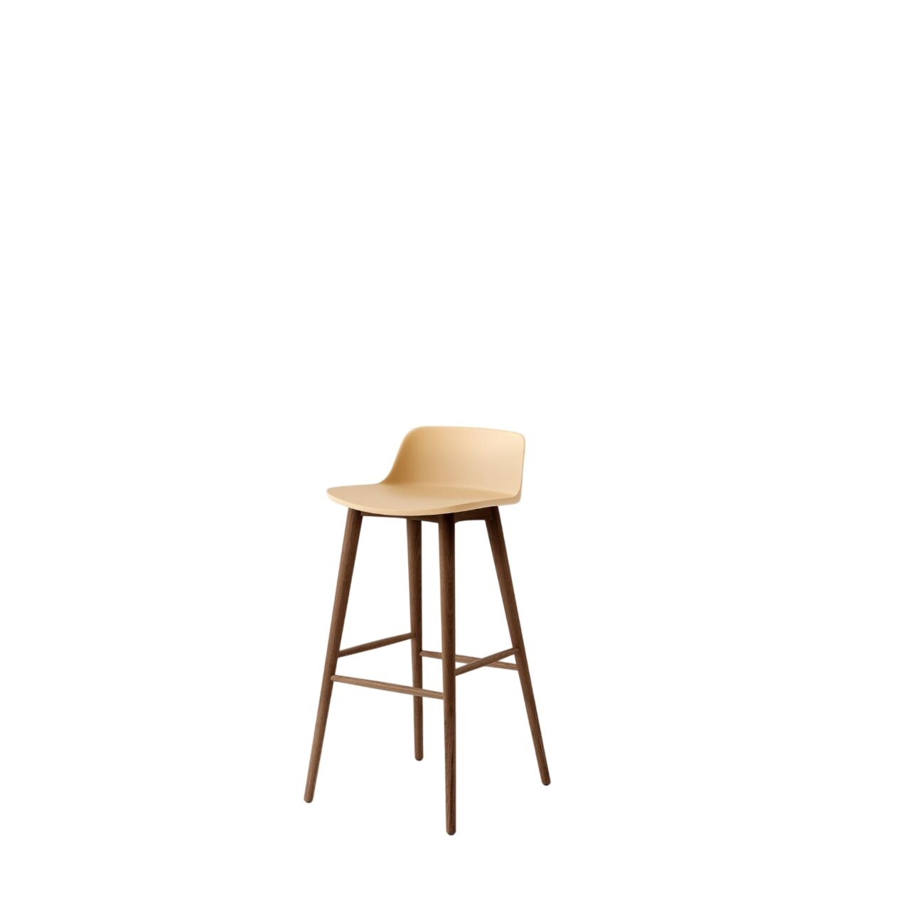 Rely HW123 Barstol Lav Ryg Lakeret Valnd/Beige Sand