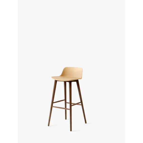Rely HW123 Bar Stool Low Back Lacquered Walnut/ Beige Sand