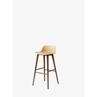 Rely HW123 Bar Stool Low Back Lacquered Walnut/ Beige Sand