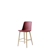 Rely HW128 Bar Stool High Back Lacquered Oak/ Maroon