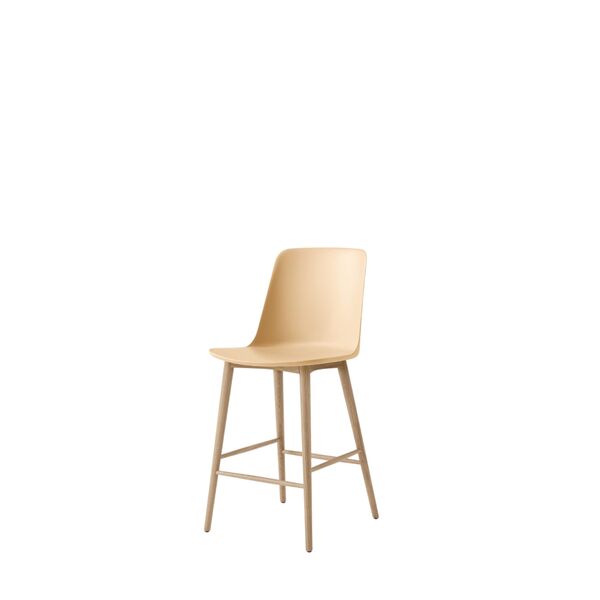 Rely HW128 Bar Stool High Back Lacquered Oak/ Beige Sand
