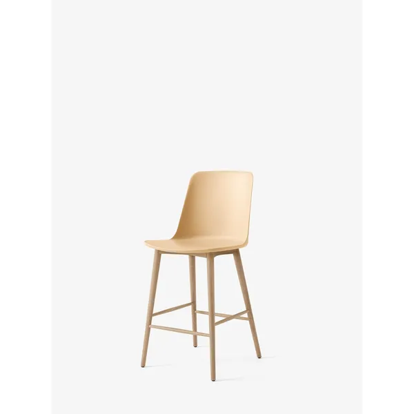 Rely HW128 Bar Stool High Back Lacquered Oak/ Beige Sand
