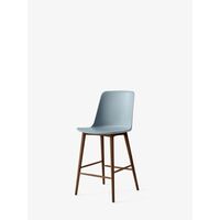 Rely HW128 Bar Stool High Back Lacquered Walnut/ Light Blue