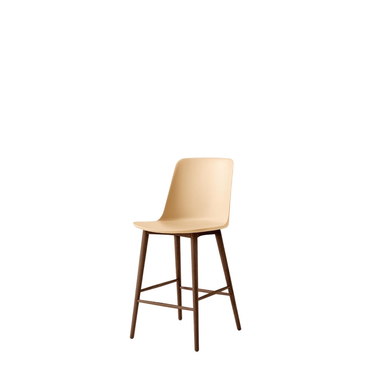 Rely HW128 Barkrakk Høy Rygg Lakkert Valnøtt/ Beige Sand