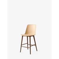 Rely HW128 Bar Stool High Back Lacquered Walnut/ Beige Sand
