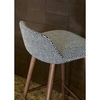 Rely HW118 Bar Stool Low Back Lacquered Oak/ Light Blue