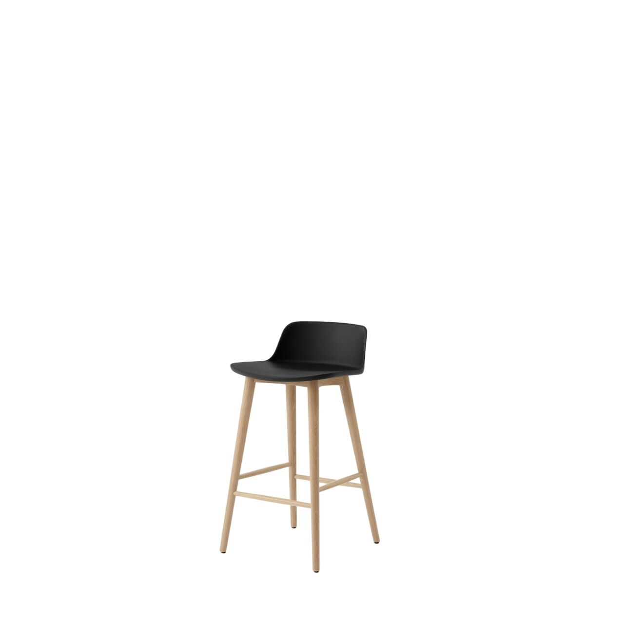 Rely HW118 Barstol Lav Ryg Lakeret Eg/Sort
