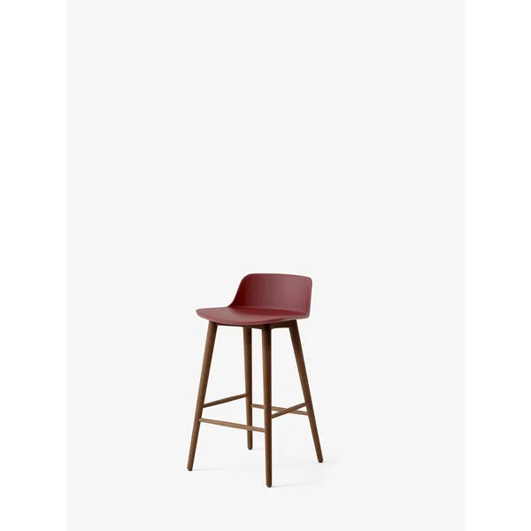 Rely HW118 Bar Stool Low Back Lacquered Walnut/ Maroon