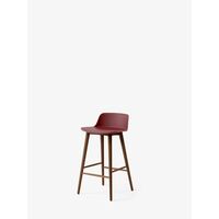 Rely HW118 Bar Stool Low Back Lacquered Walnut/ Maroon