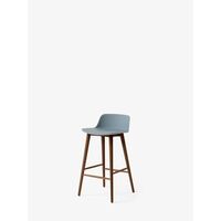 Rely HW118 Bar Stool Low Back Lacquered Walnut/ Light Blue