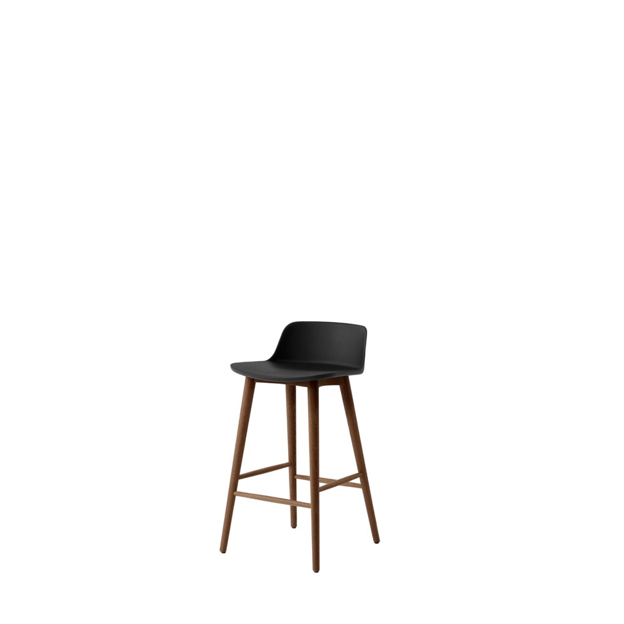 Rely HW118 Barstol Lav Ryg Lakeret Valnd/Sort