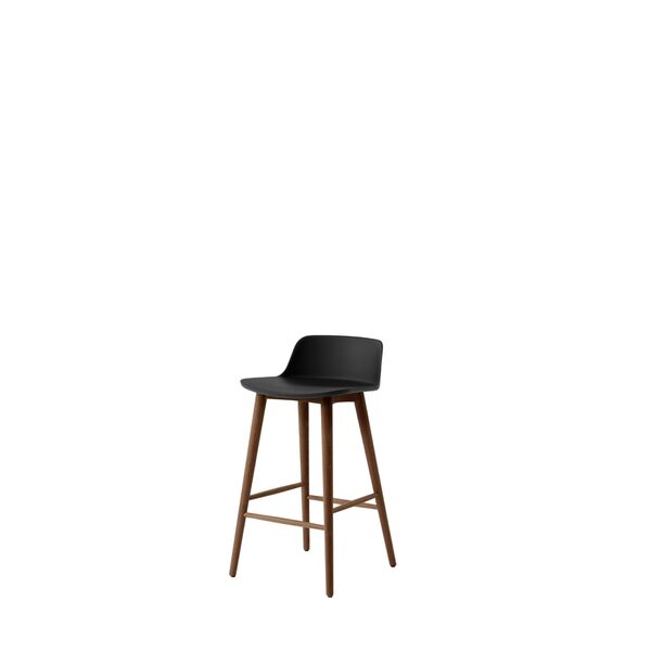 Rely HW118 Bar Stool Low Back Lacquered Walnut/ Black