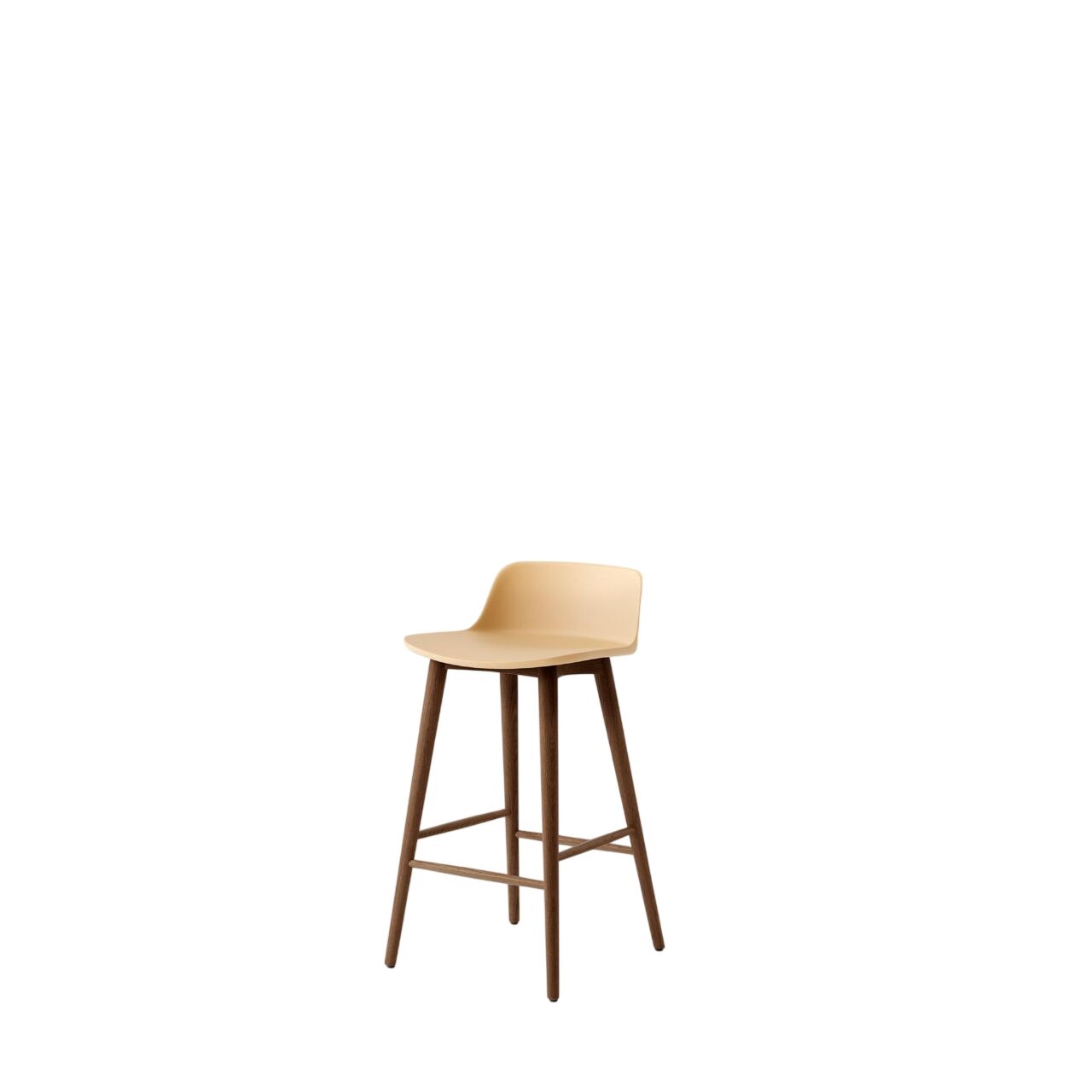 Rely HW118 Barstol Lav Ryg Lakeret Valnd/Beige Sand