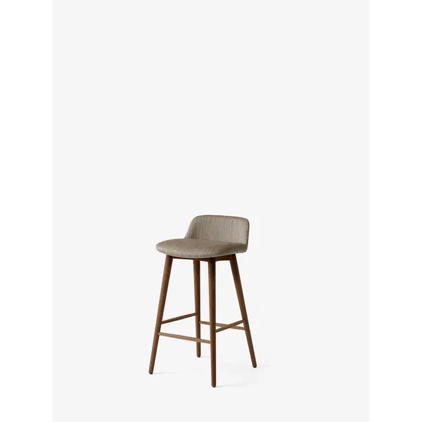 Rely HW120 Bar Stool Low Back Lacquered Walnut/Fuse 0351