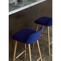 Rely HW120 Bar Stool Low Back Lacquered Walnut/Fuse 0351
