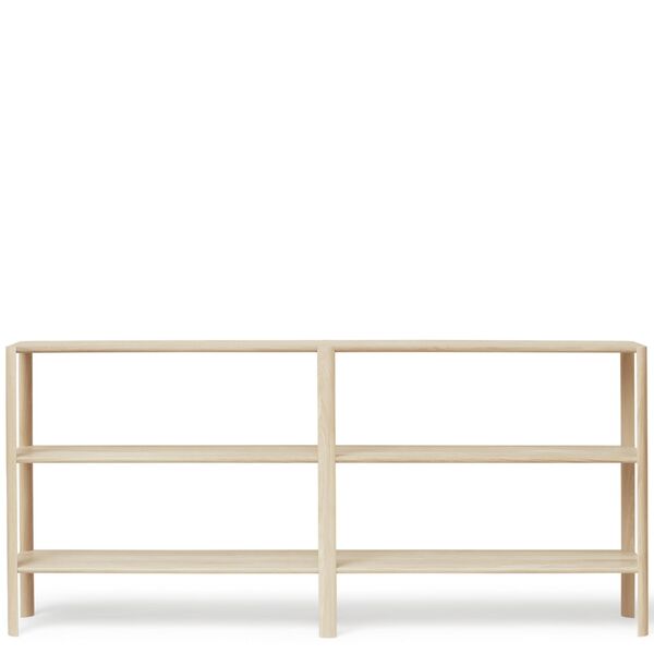 Blatt-Bücherregal 2x3 Weiß Geölte Eiche