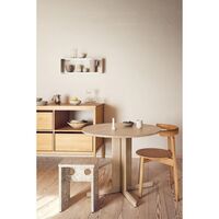 Trefoil Tafel Ø90 Wit Geolied Eikenhout