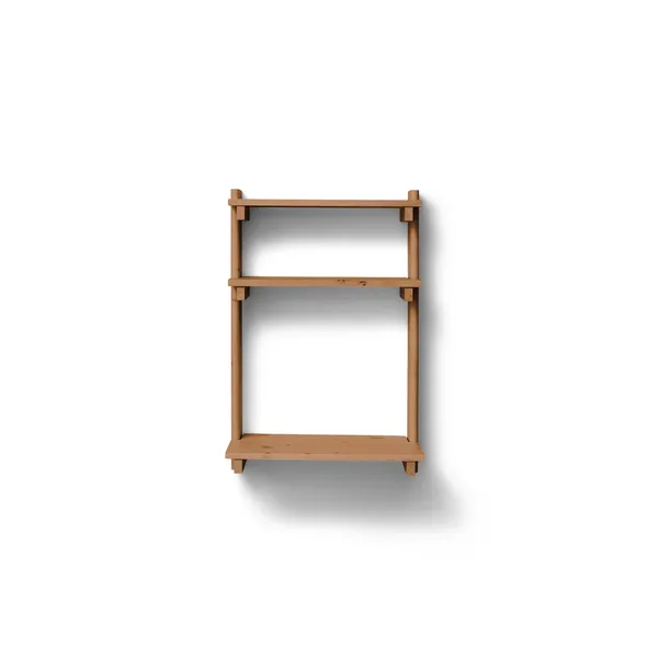 Beam Office Wall Shelf 3 Deep Brown Pine