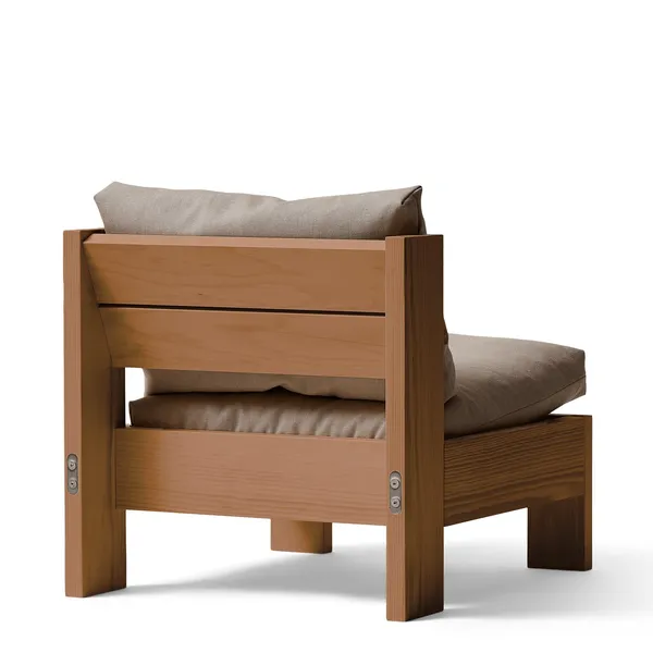 Icon Armchair Deep Brown Pine/ Beige