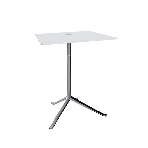 Table D'appoint Little Friend KS13 , Hauteur Réglable, Blanc/ Aluminium Poli