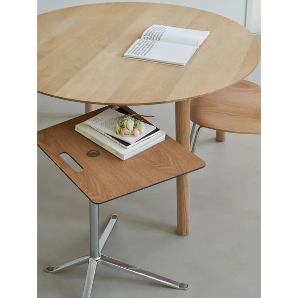 Little Friend KS13 Side Table Adjustable Height Walnut/Polished Aluminum