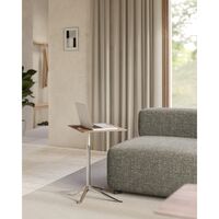 Little Friend KS13 Side Table Adjustable Height Walnut/Polished Aluminum