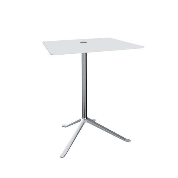 Little Friend KS14 Beistelltisch Weiß/ Poliertes Aluminium
