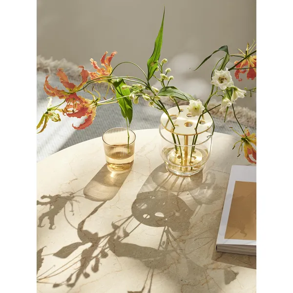 Table Basse Planner Ø80 Crème/ Noir