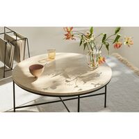 Table Basse Planner Ø80 Crème/ Noir