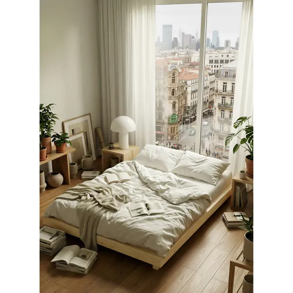 Dock Bed Frame 90x200 Clear Lacquered Pine
