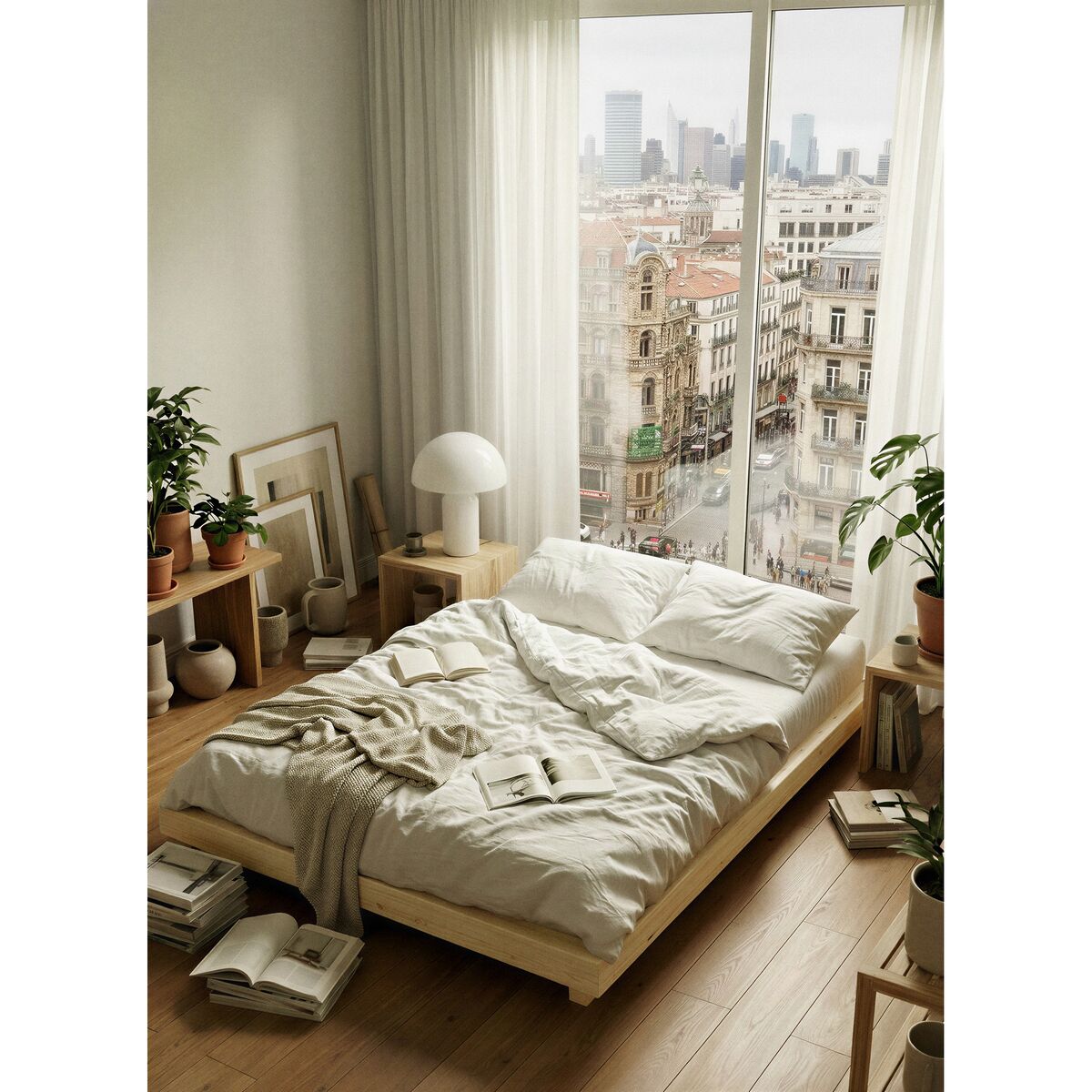 Dock Bed Frame 120x200 Clear Lacquered Pine