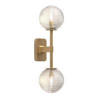 Tacoma Wandlampe, Messing & Gerillter Lampenschirm , Transparent