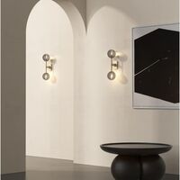 Tacoma Wandlampe, Messing & Gerillter Lampenschirm , Transparent