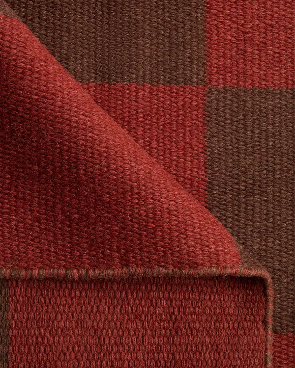 Square Rug 180x270 cm Red/Dark Brown