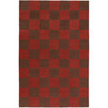 Square Rug 180x270 cm Red/Dark Brown