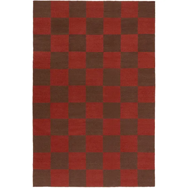 Square Rug 180x270 cm Red/Dark Brown